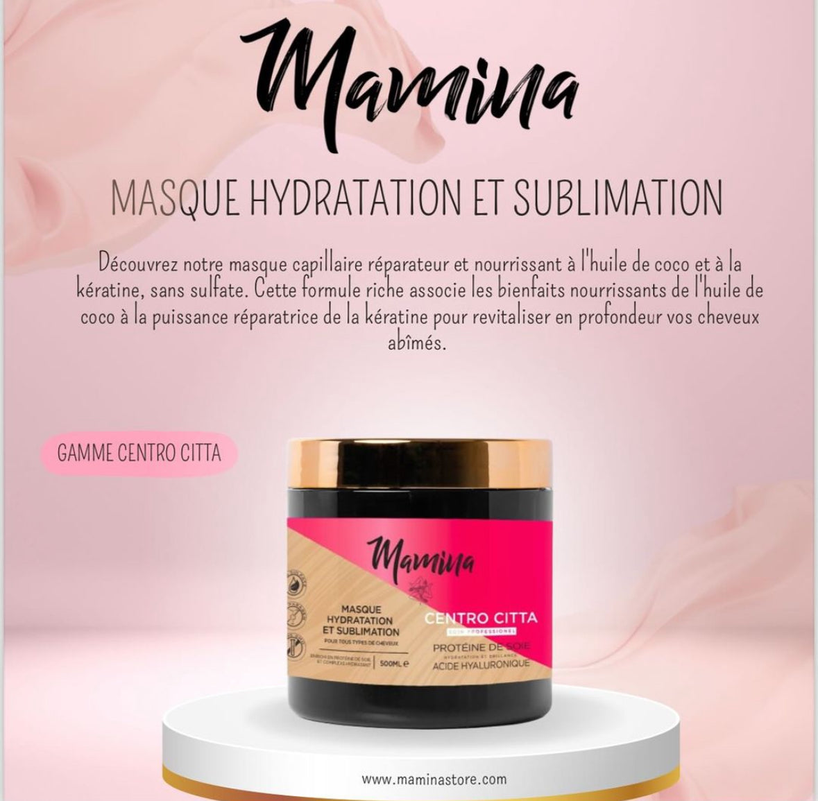 Masque Hydratant Sublimateur Protéine de Soie & Acide Hyaluronique Professionnel